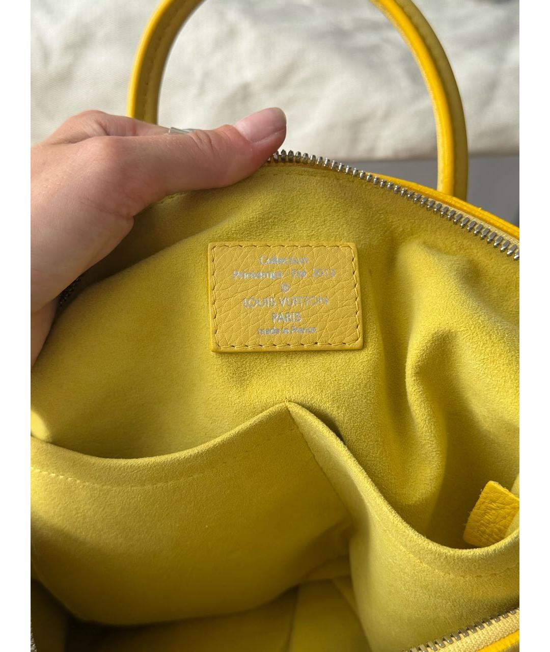 LOUIS VUITTON Желтая хлопковая сумка через плечо, фото 7