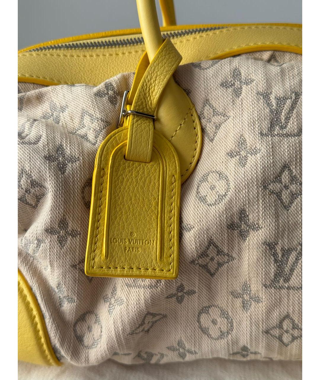 LOUIS VUITTON Желтая хлопковая сумка через плечо, фото 5