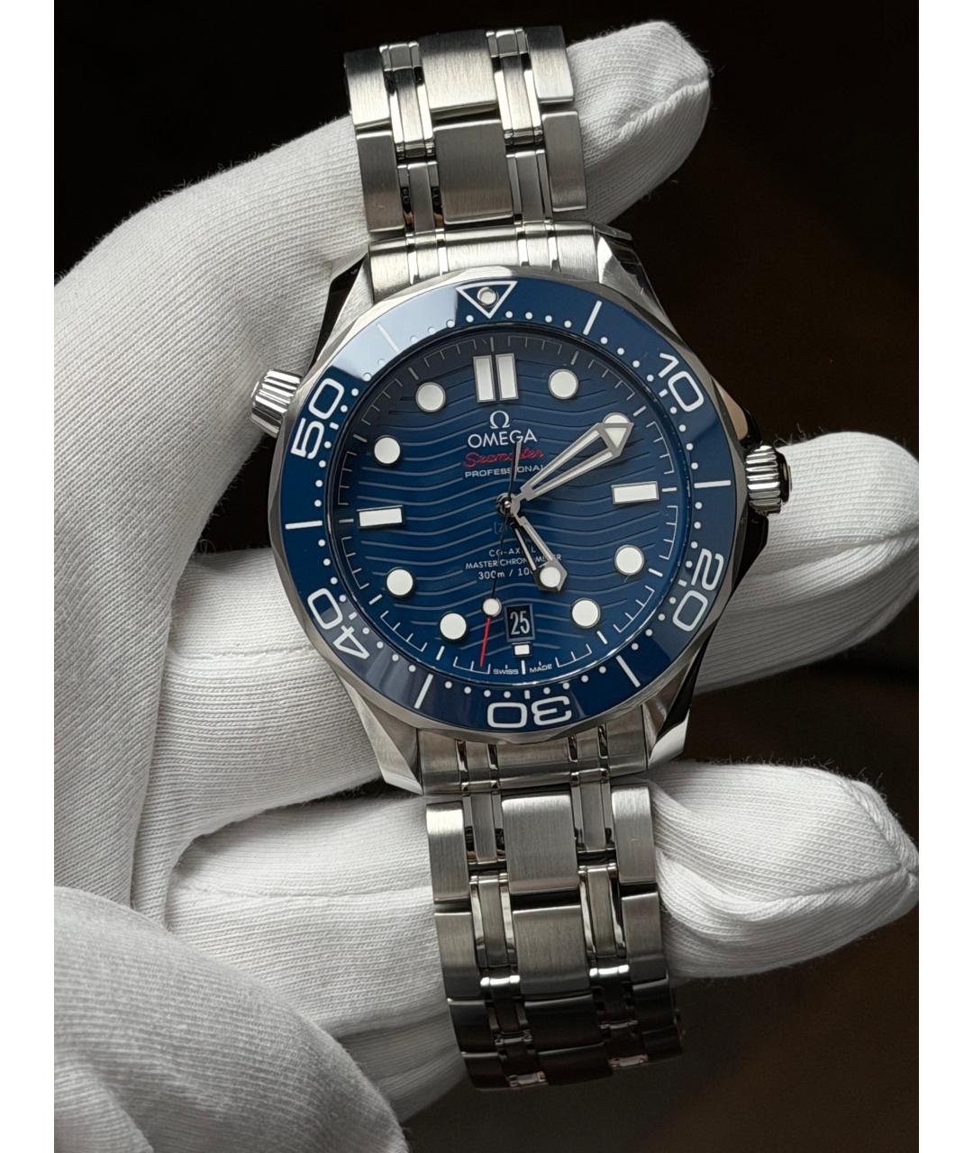 OMEGA Темно-синие часы, фото 2