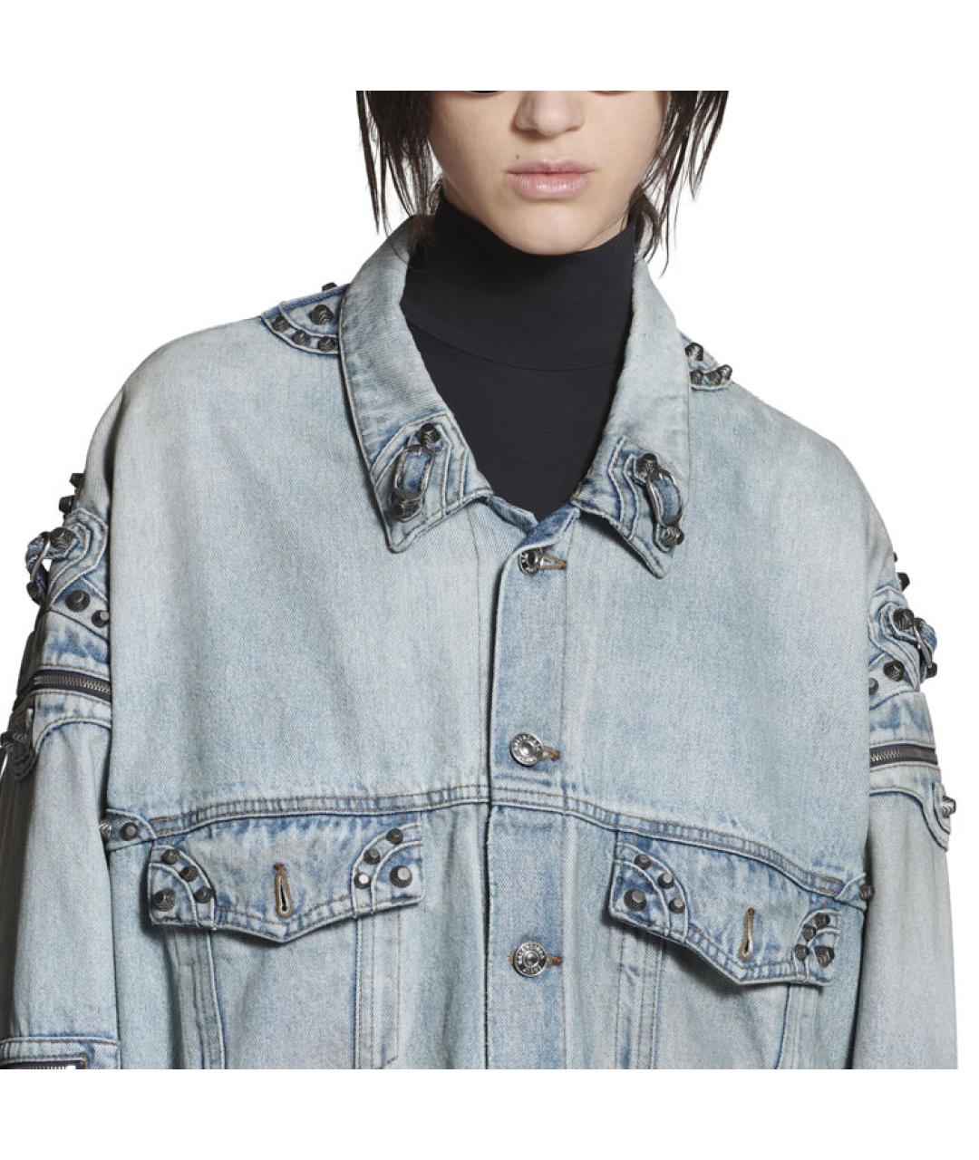 BALENCIAGA Синяя деним куртка, фото 3