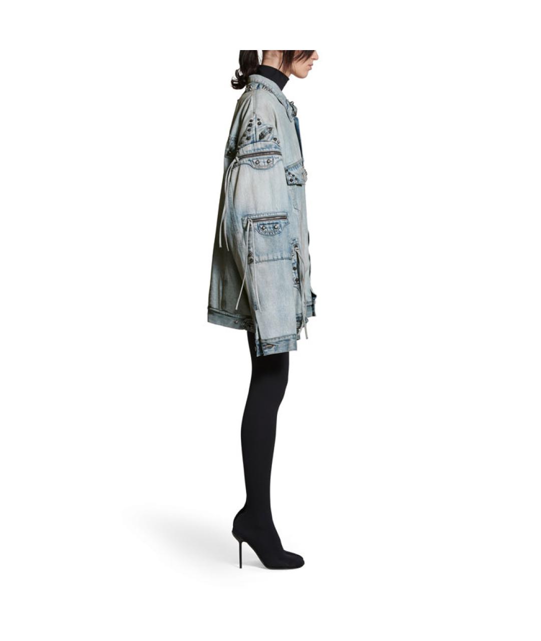 BALENCIAGA Синяя деним куртка, фото 2