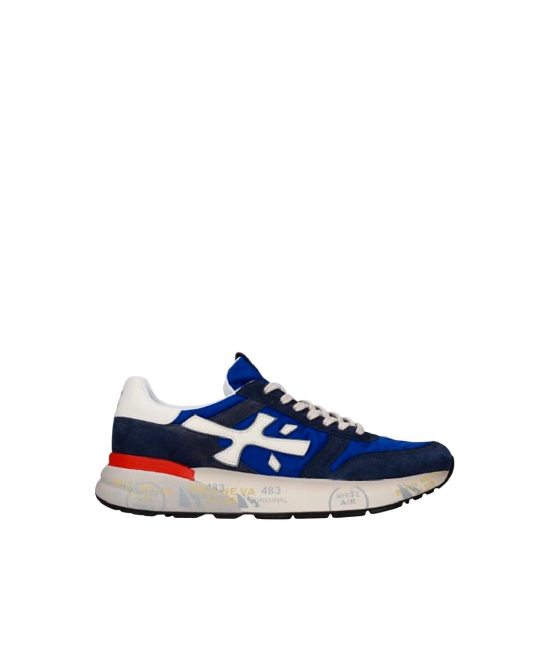 PREMIATA Синие текстильные низкие кроссовки / кеды, фото 1