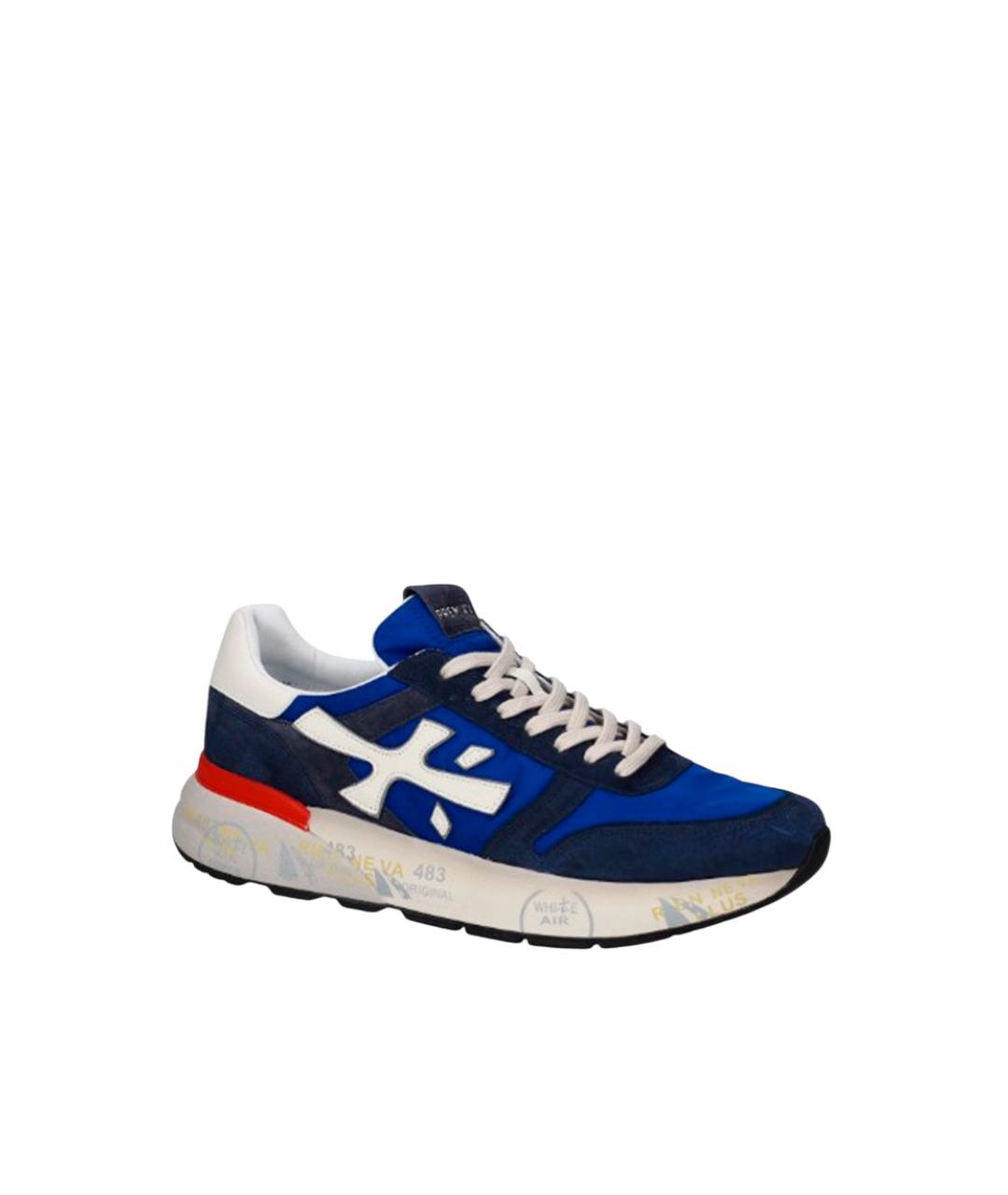 PREMIATA Синие текстильные низкие кроссовки / кеды, фото 2