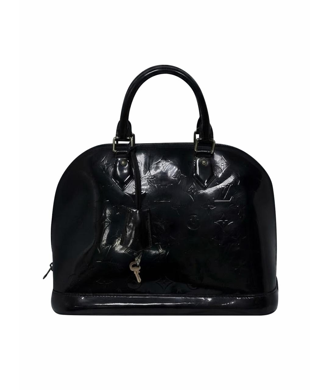 LOUIS VUITTON Черная сумка с короткими ручками из лакированной кожи, фото 1