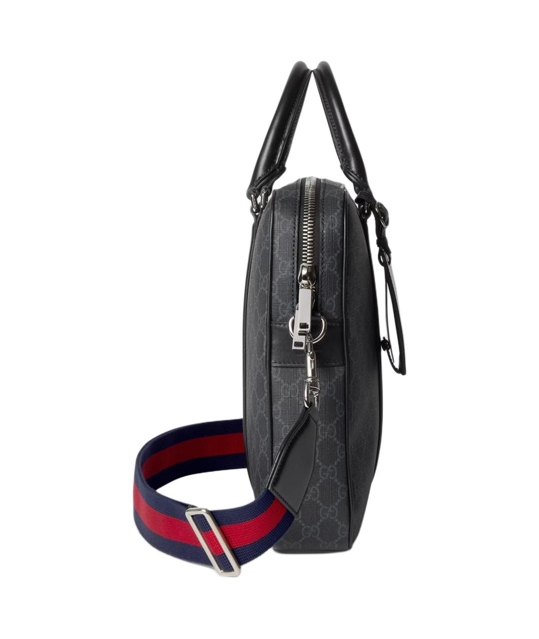 GUCCI Черный портфель из канвы, фото 3
