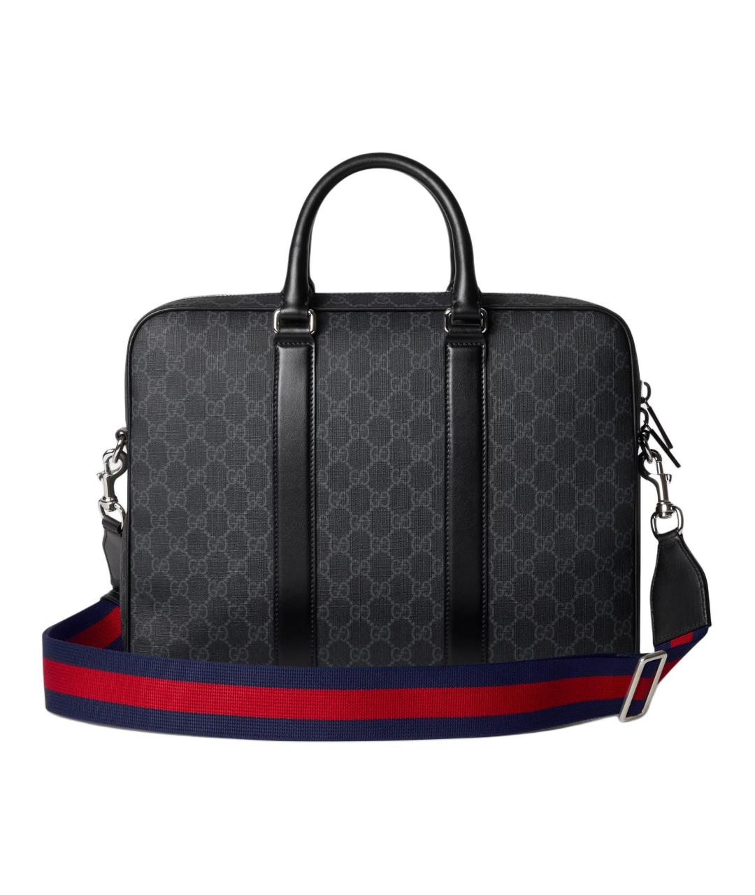 GUCCI Черный портфель из канвы, фото 4