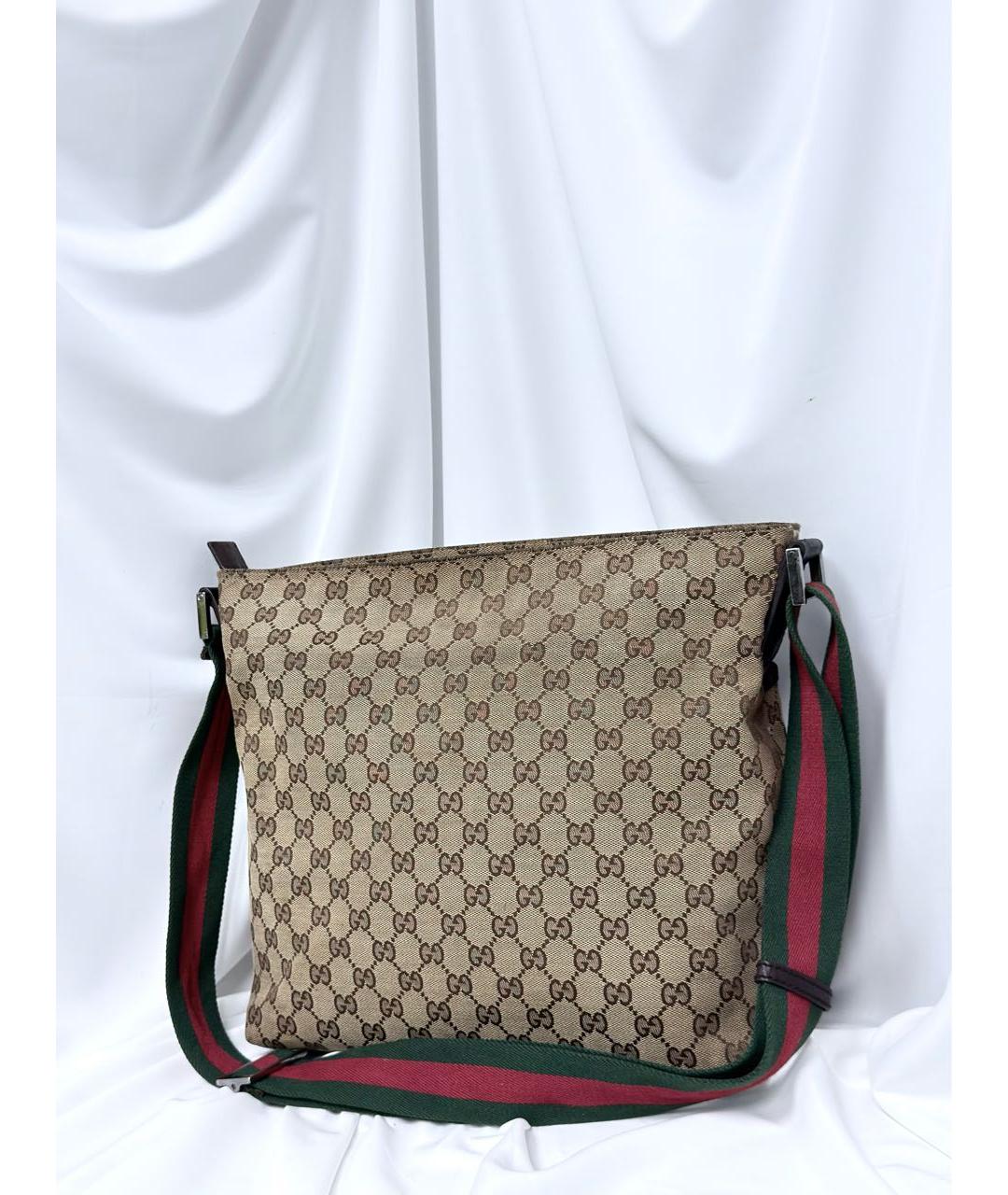 GUCCI Бежевая жаккардовая сумка на плечо, фото 2