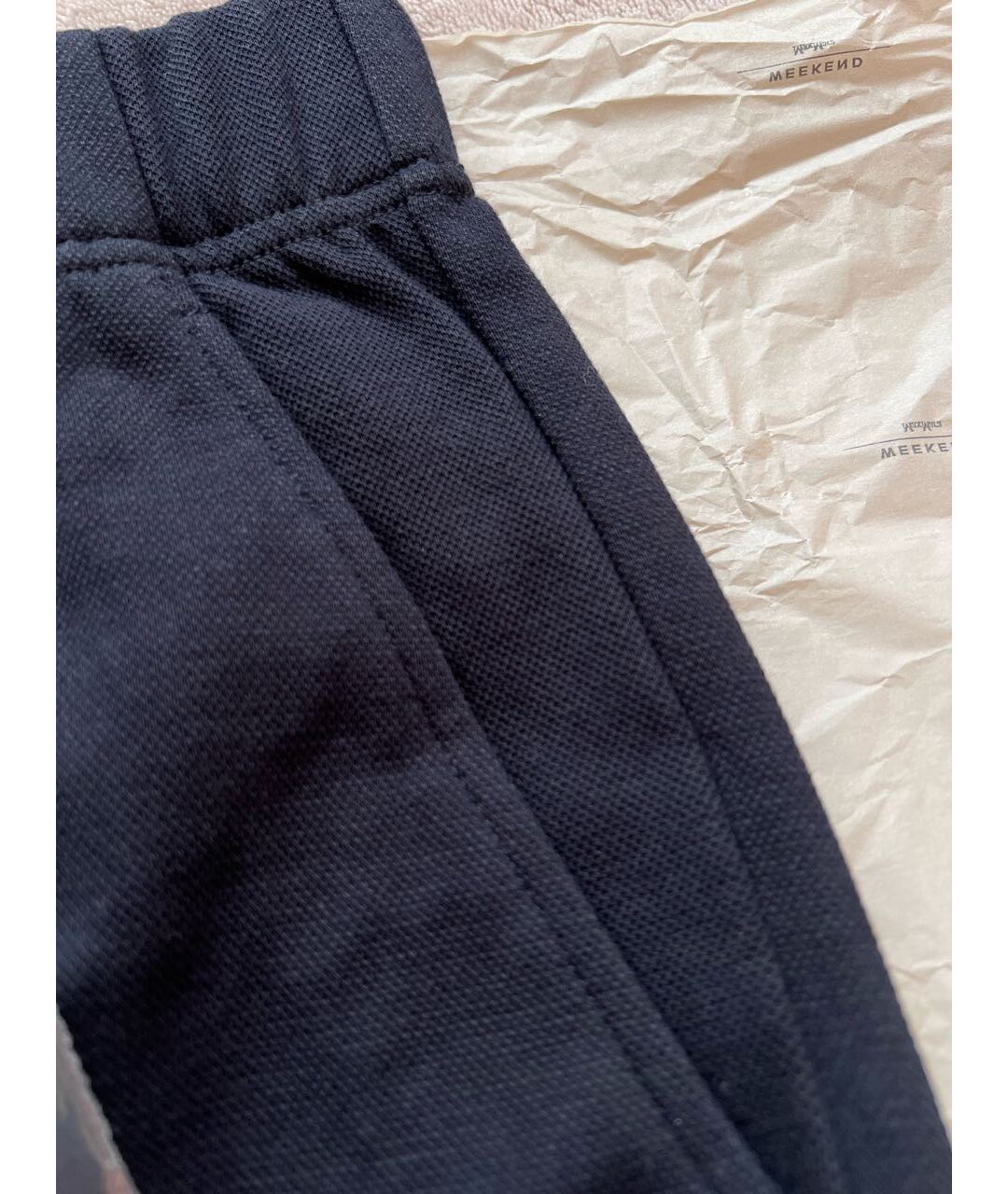 WEEKEND MAX MARA Синие хлопко-эластановые прямые брюки, фото 7