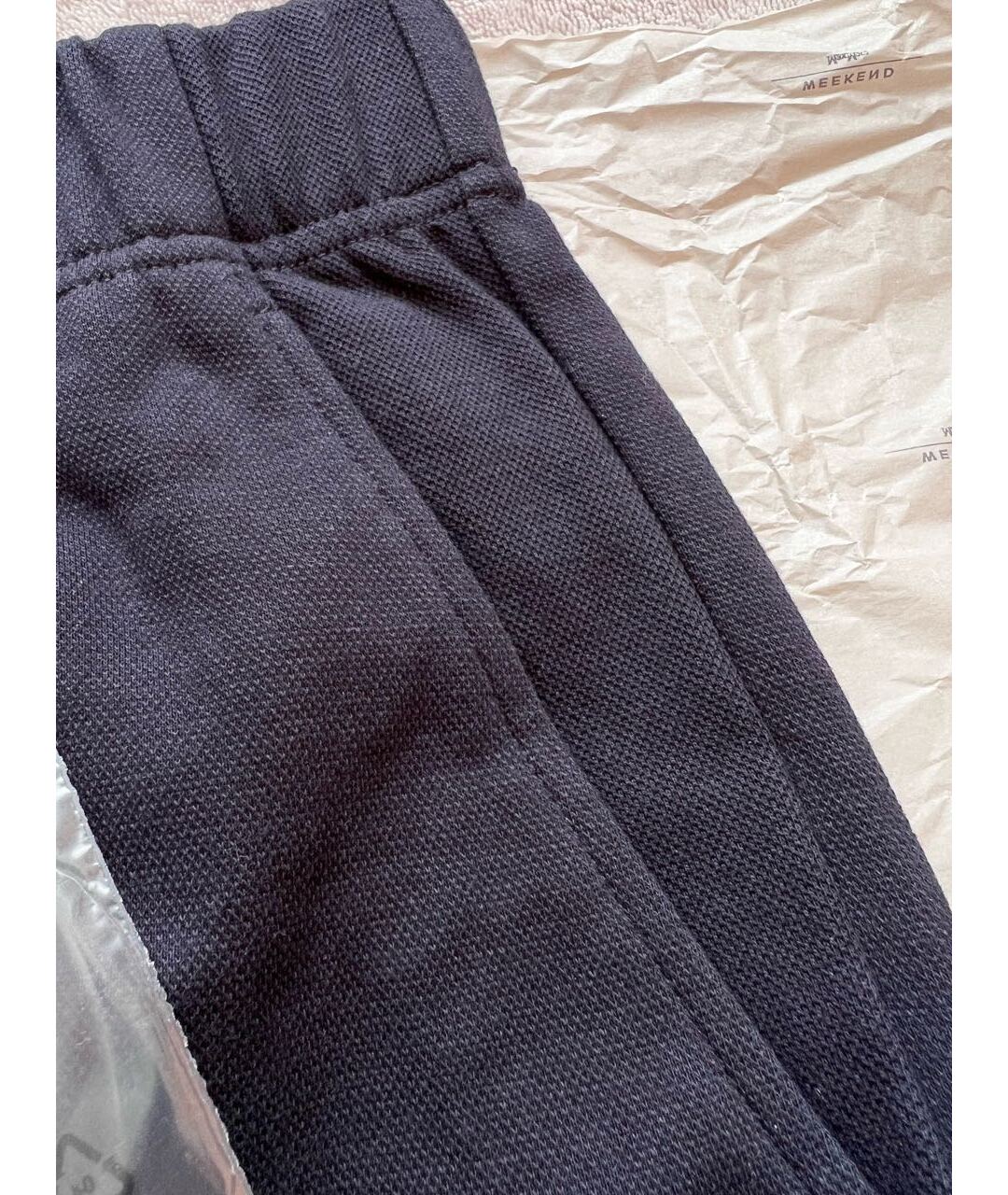 WEEKEND MAX MARA Синие хлопко-эластановые прямые брюки, фото 6