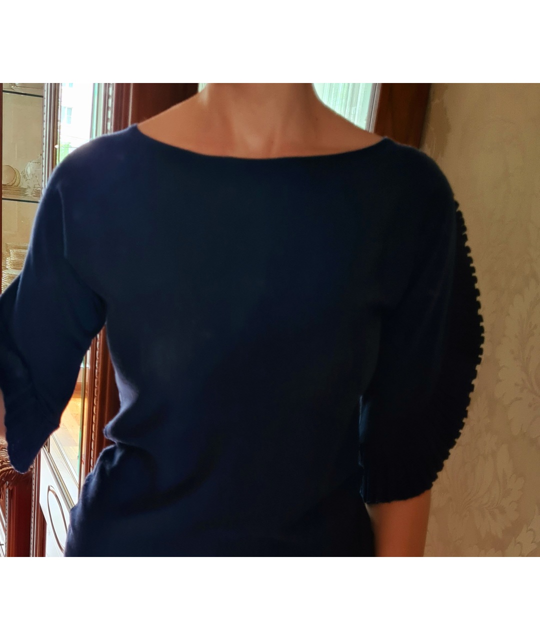 VALENTINO Темно-синий шерстяной джемпер / свитер, фото 3