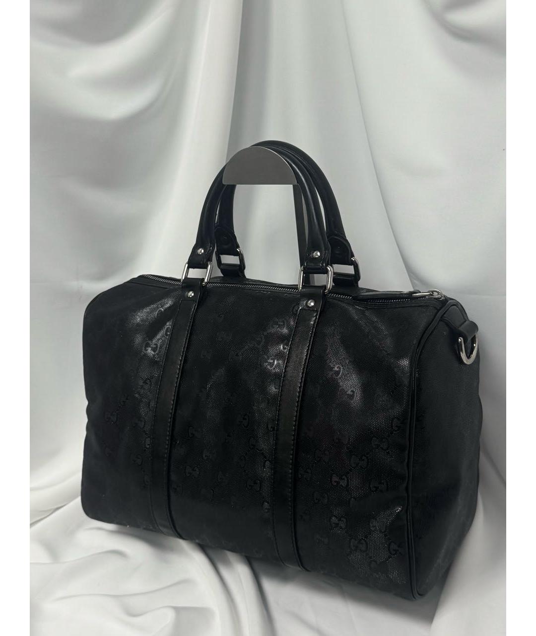 GUCCI Черная жаккардовая сумка с короткими ручками, фото 3