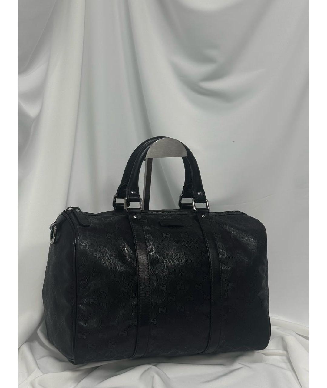 GUCCI Черная жаккардовая сумка с короткими ручками, фото 4