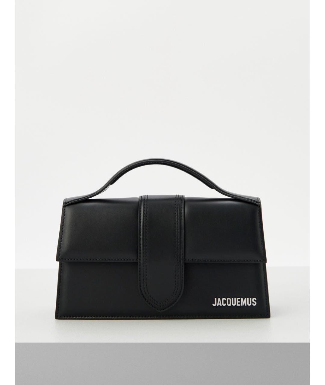 JACQUEMUS Черная кожаная сумка через плечо, фото 7