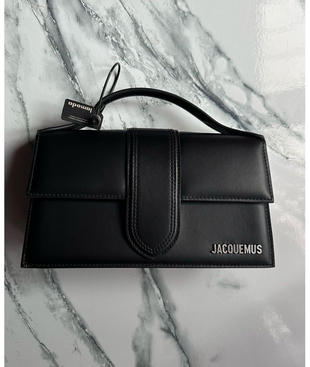 JACQUEMUS Черная кожаная сумка через плечо, фото 2