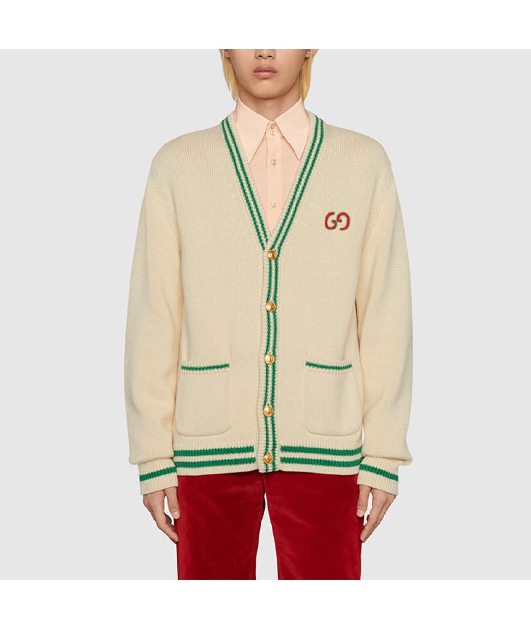 GUCCI Бежевый хлопковый кардиган, фото 4