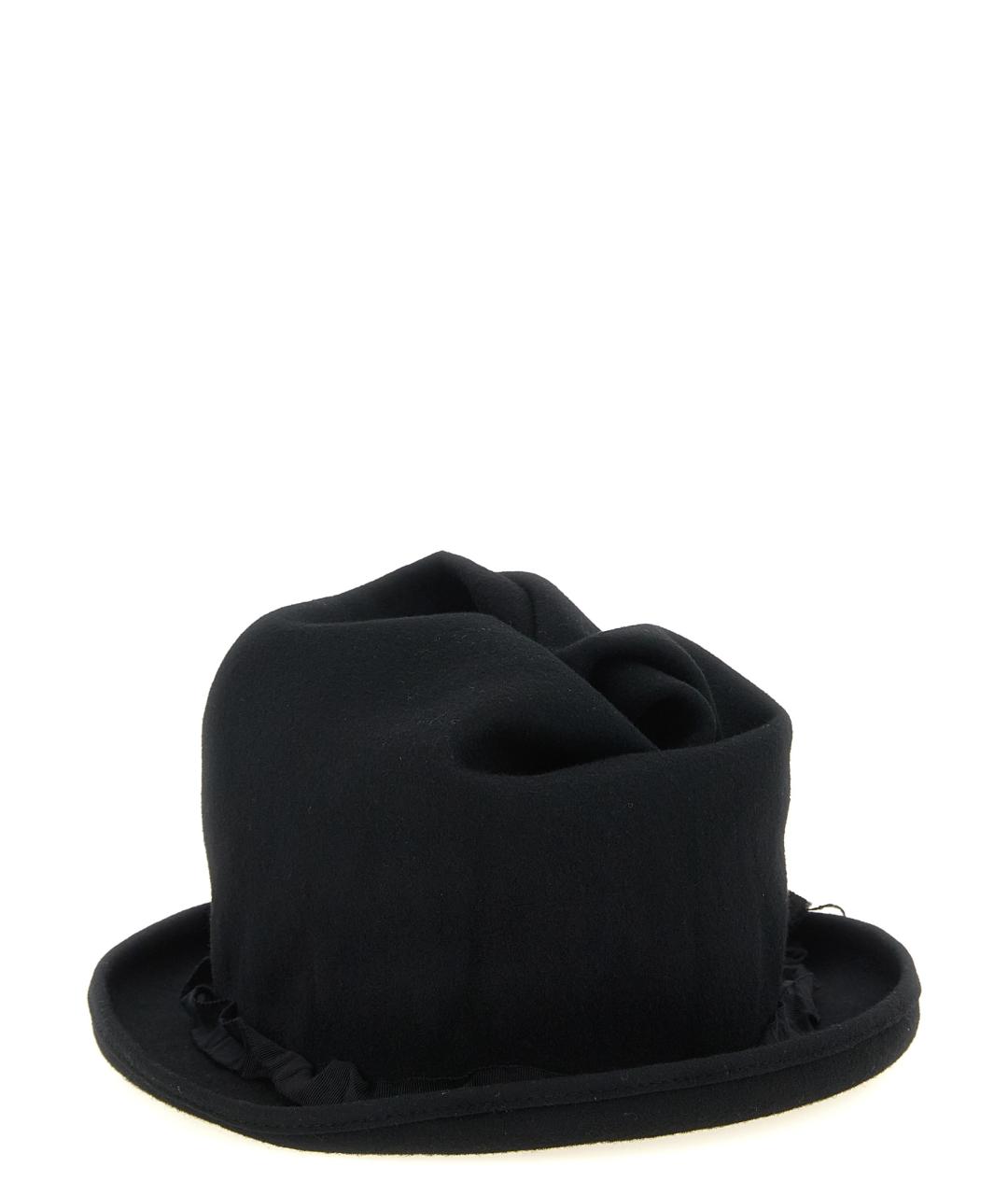 YOHJI YAMAMOTO Черная шерстяная шляпа, фото 2