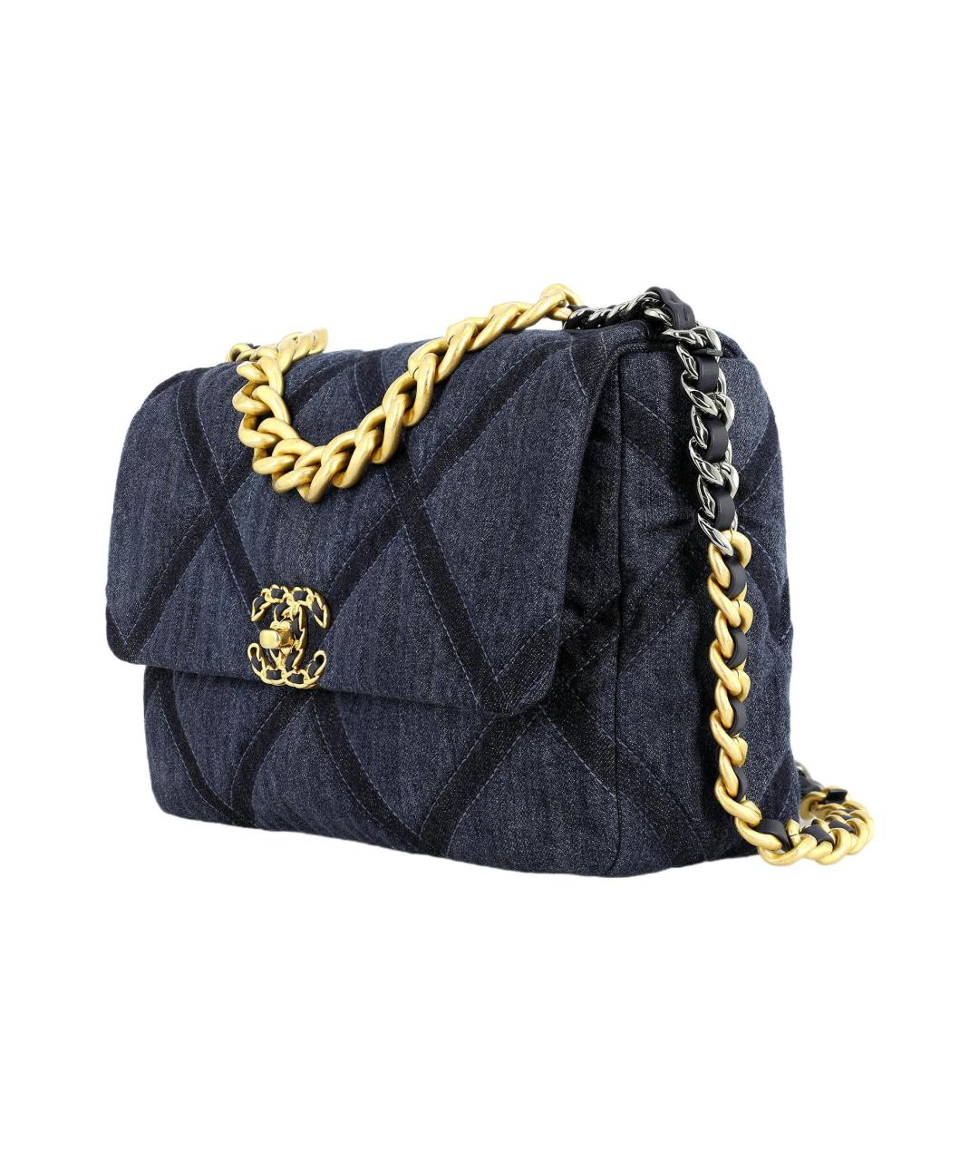 CHANEL Темно-синяя деним сумка через плечо, фото 2