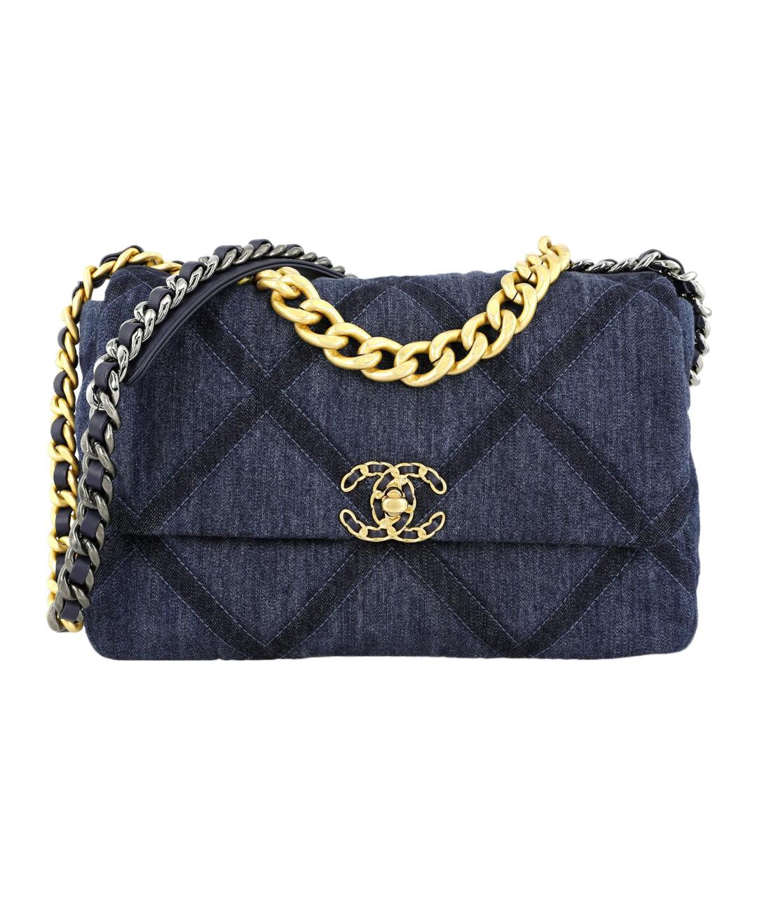 CHANEL Темно-синяя деним сумка через плечо, фото 1