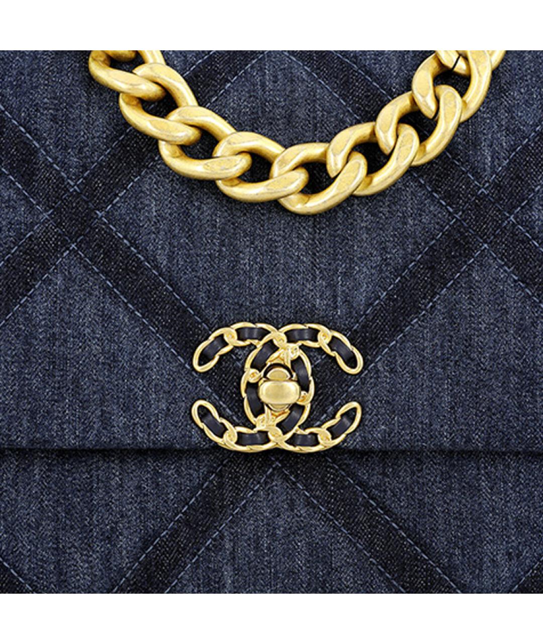 CHANEL Темно-синяя деним сумка через плечо, фото 5