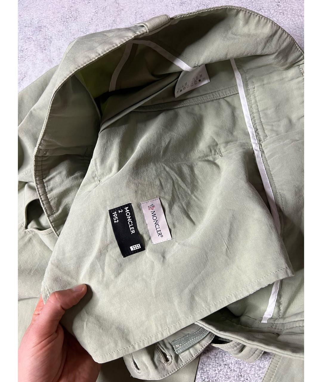 MONCLER Хаки льняные капри, фото 8