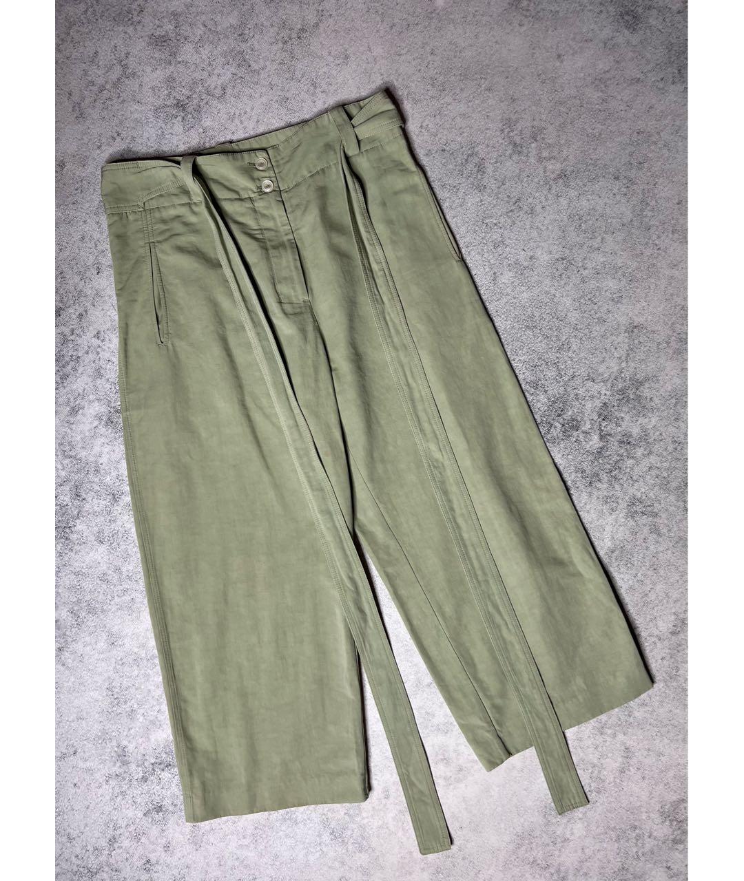 MONCLER Хаки льняные капри, фото 2