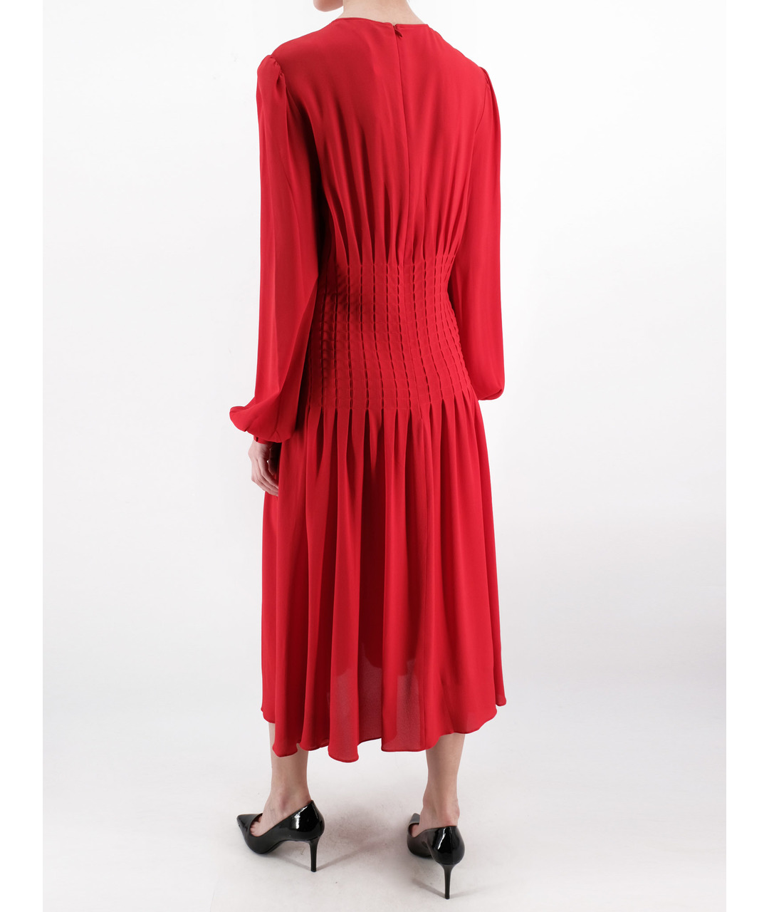 MICHAEL KORS Красное шелковое повседневное платье, фото 3