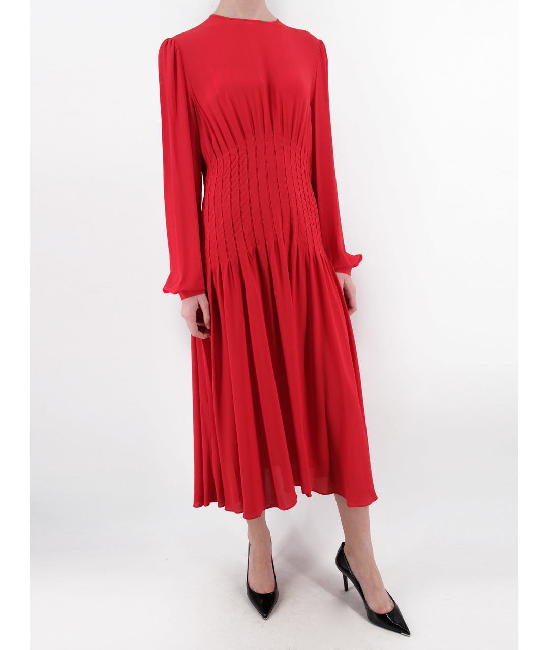 MICHAEL KORS Красное шелковое повседневное платье, фото 2