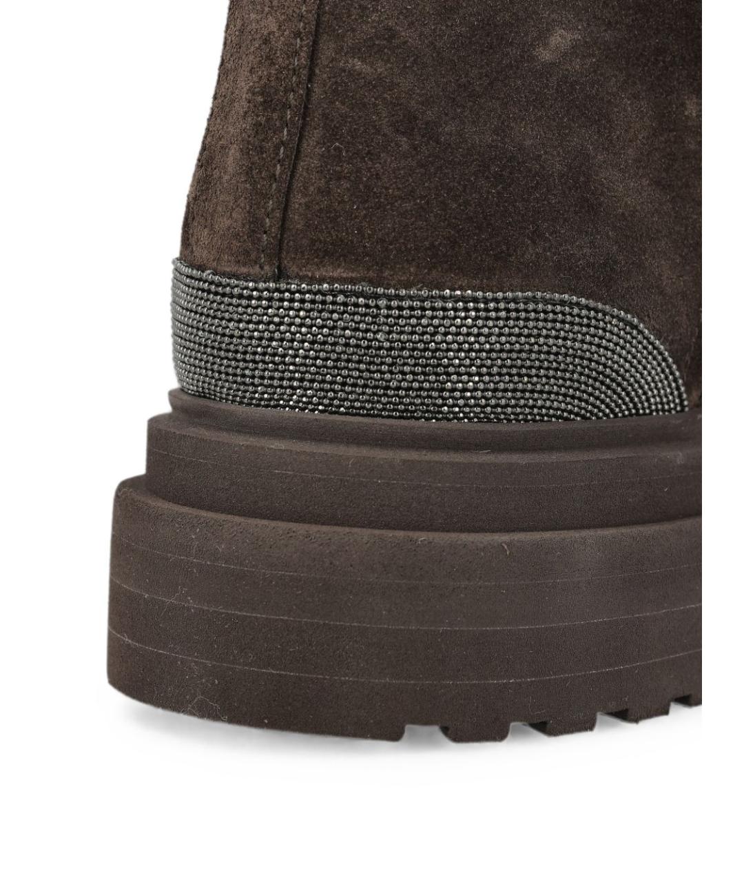 BRUNELLO CUCINELLI Коричневые кожаные ботинки, фото 2
