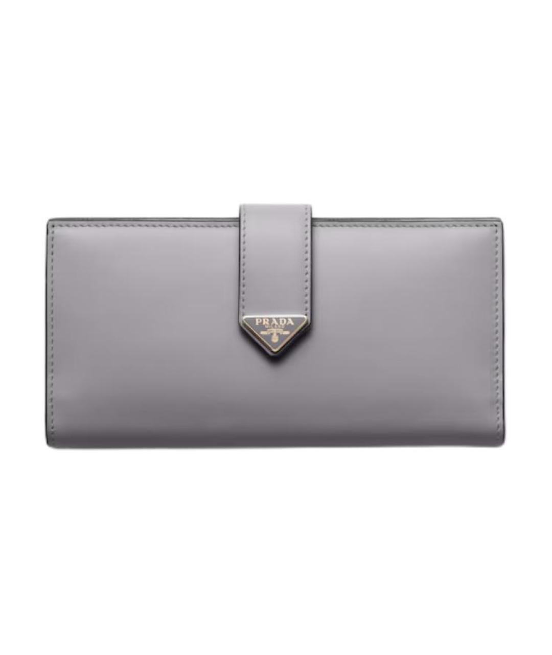 PRADA Серый кожаный кошелек, фото 1