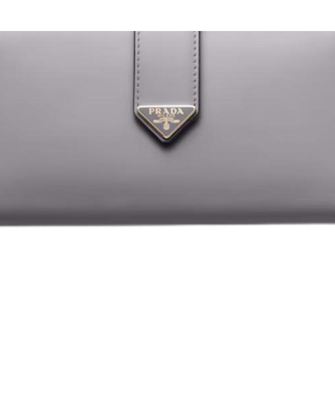 PRADA Серый кожаный кошелек, фото 5