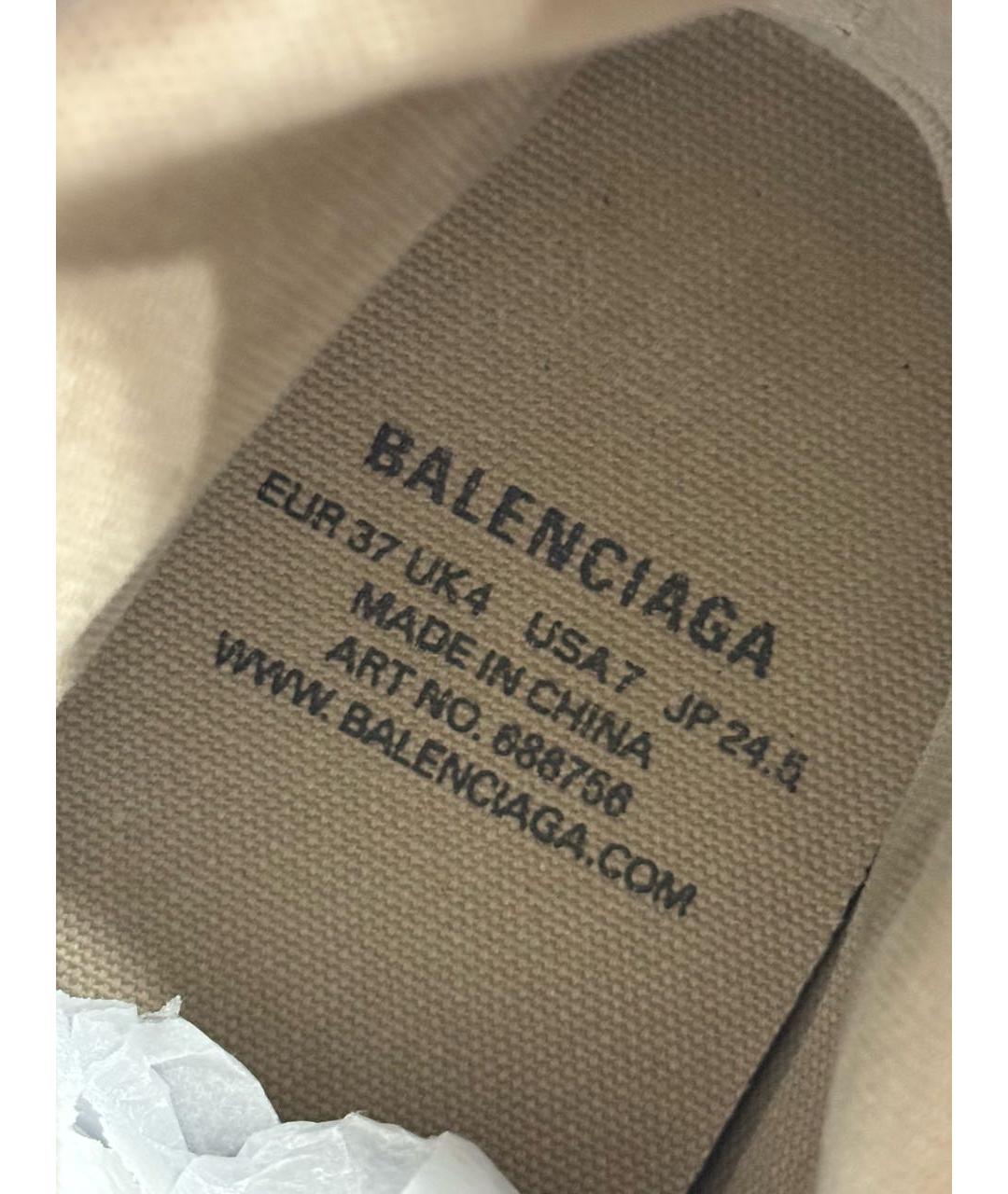 BALENCIAGA Коричневые текстильные кеды, фото 5