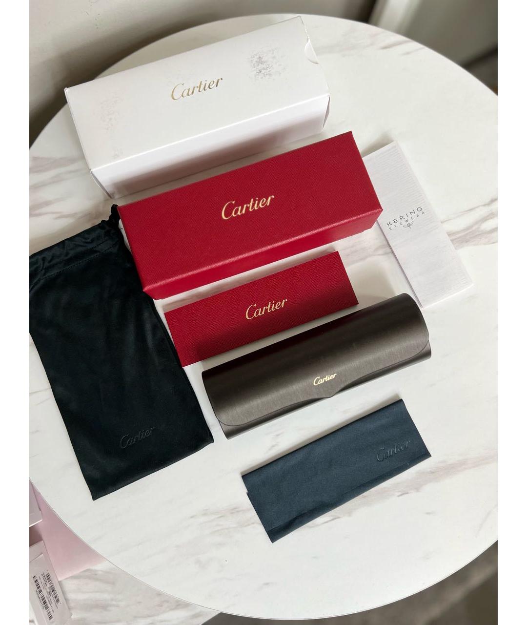 CARTIER Фиолетовые металлические солнцезащитные очки, фото 4