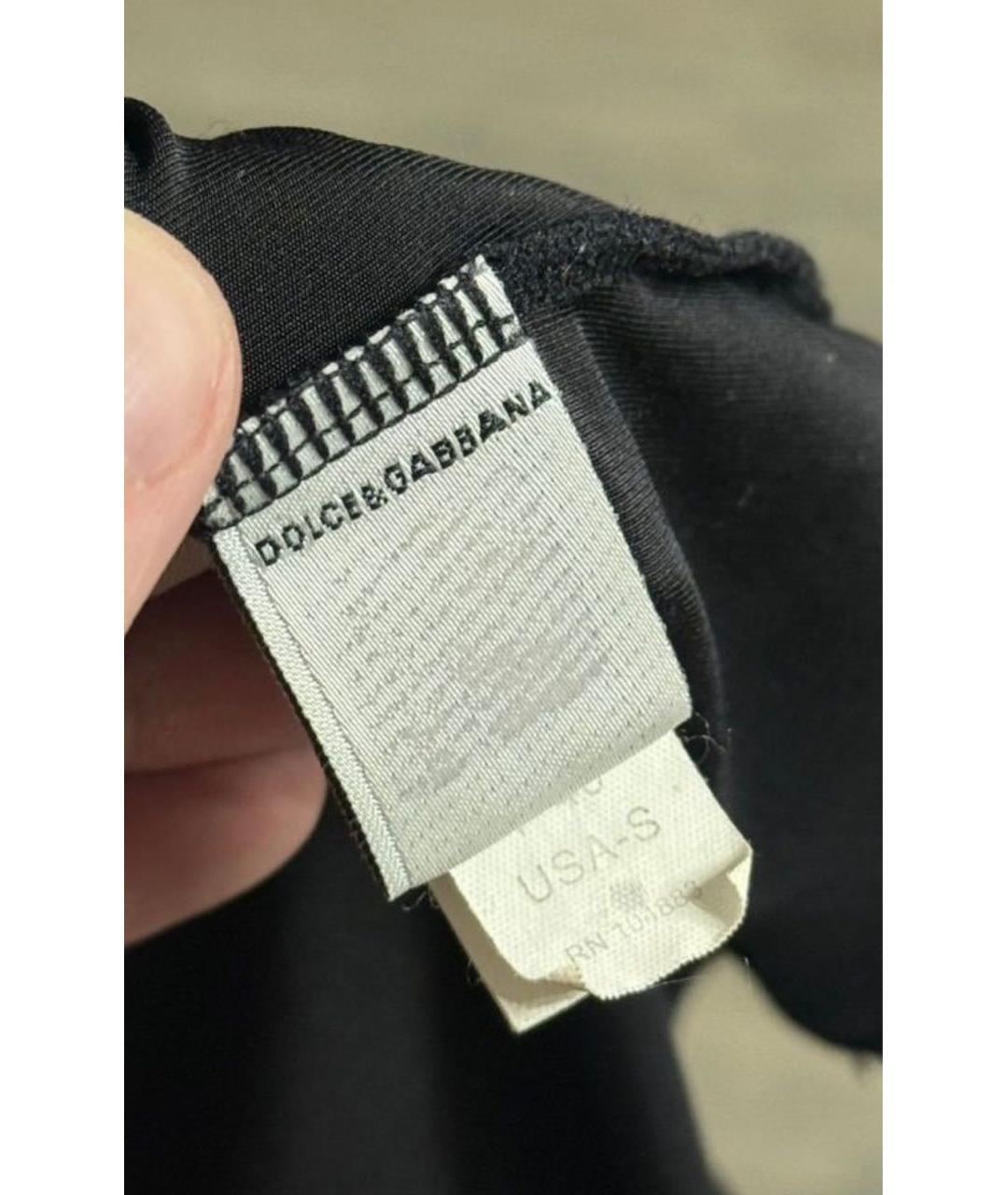 DOLCE&GABBANA Черная синтетическая футболка, фото 3