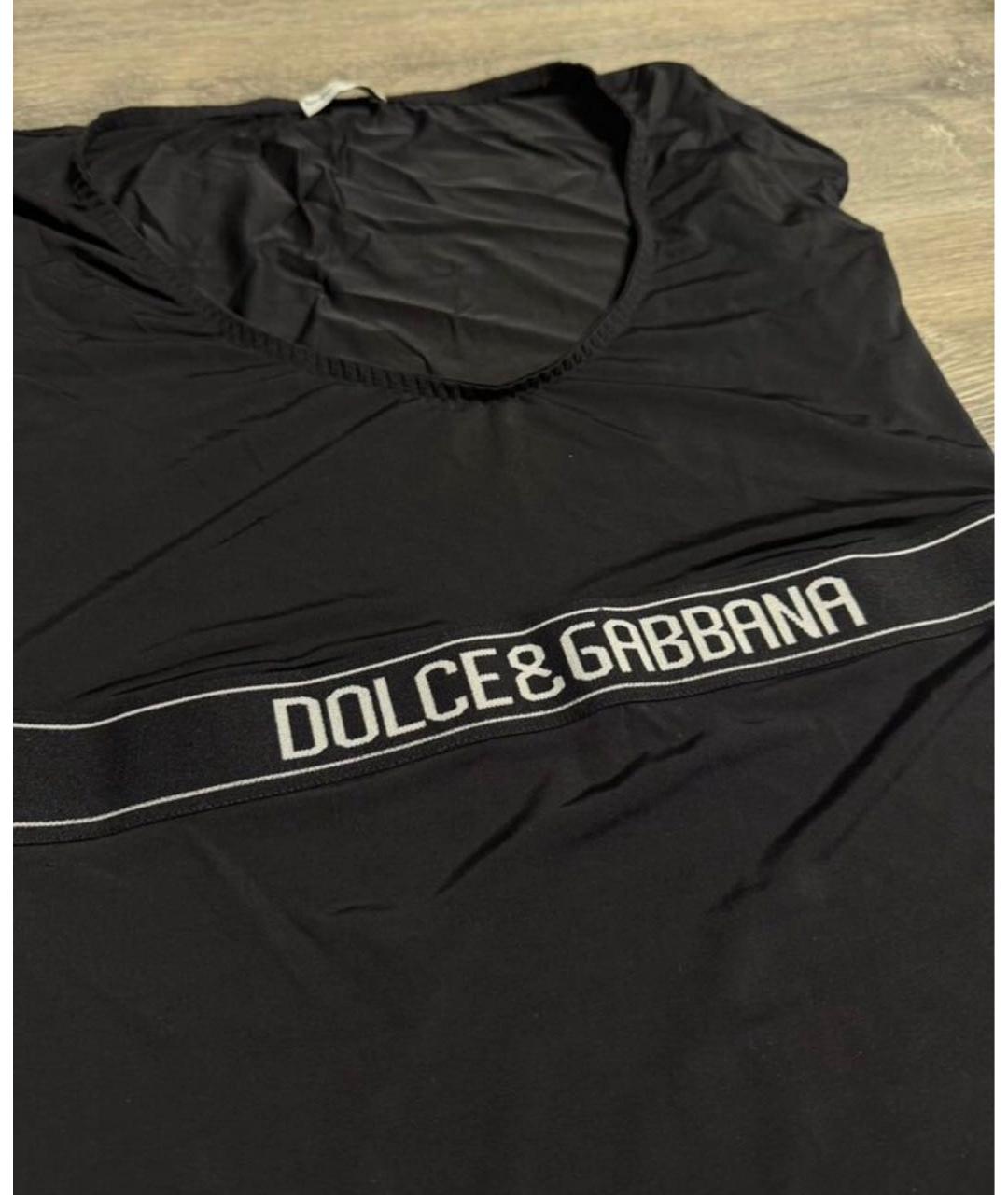 DOLCE&GABBANA Черная синтетическая футболка, фото 2