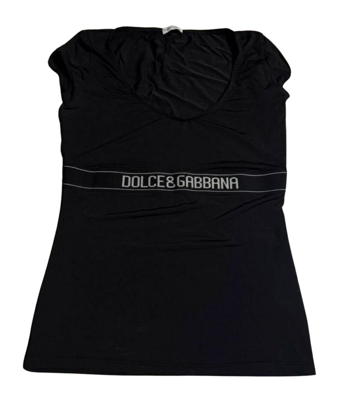 DOLCE&GABBANA Черная синтетическая футболка, фото 1