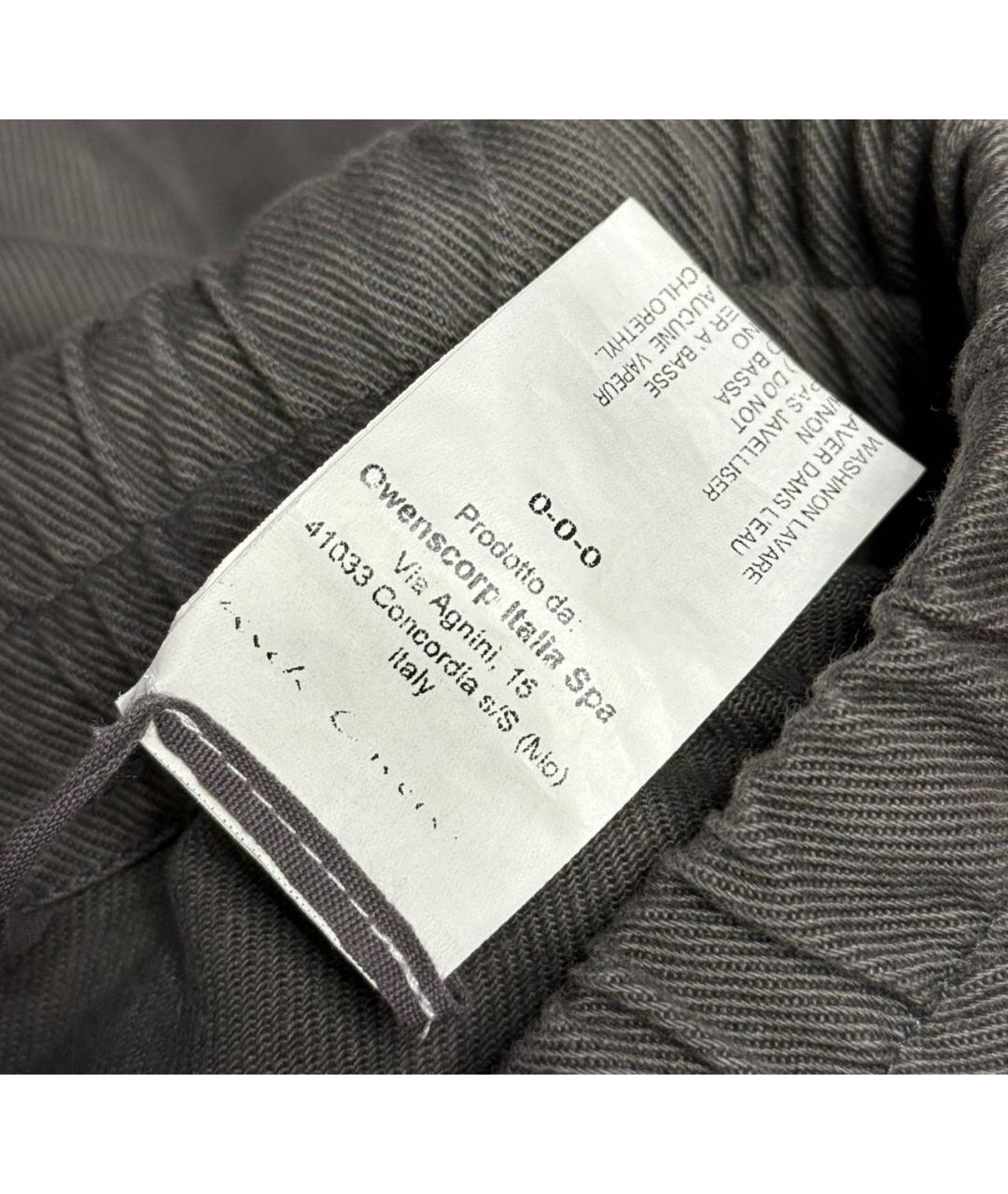 RICK OWENS Коричневые хлопковые повседневные брюки, фото 5