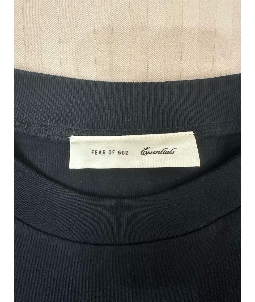 FEAR OF GOD ESSENTIALS Черная хлопковая футболка, фото 5