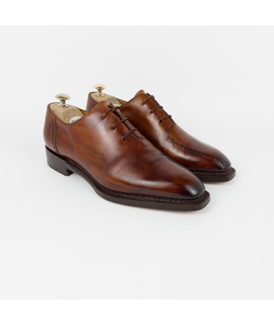 SANTONI Коричневые кожаные туфли, фото 4