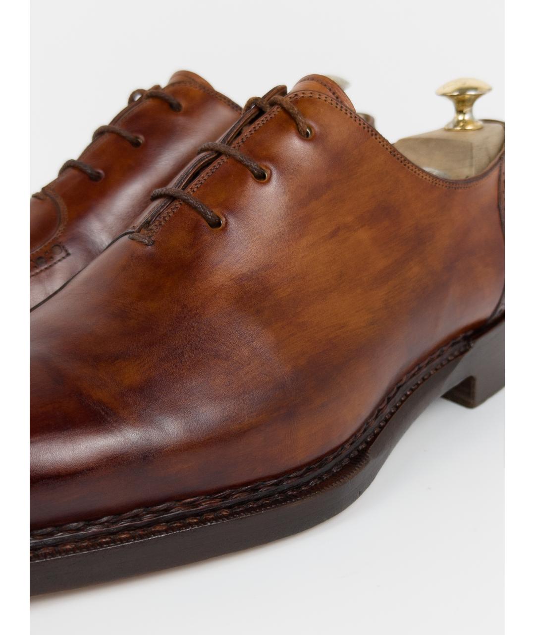 SANTONI Коричневые кожаные туфли, фото 9
