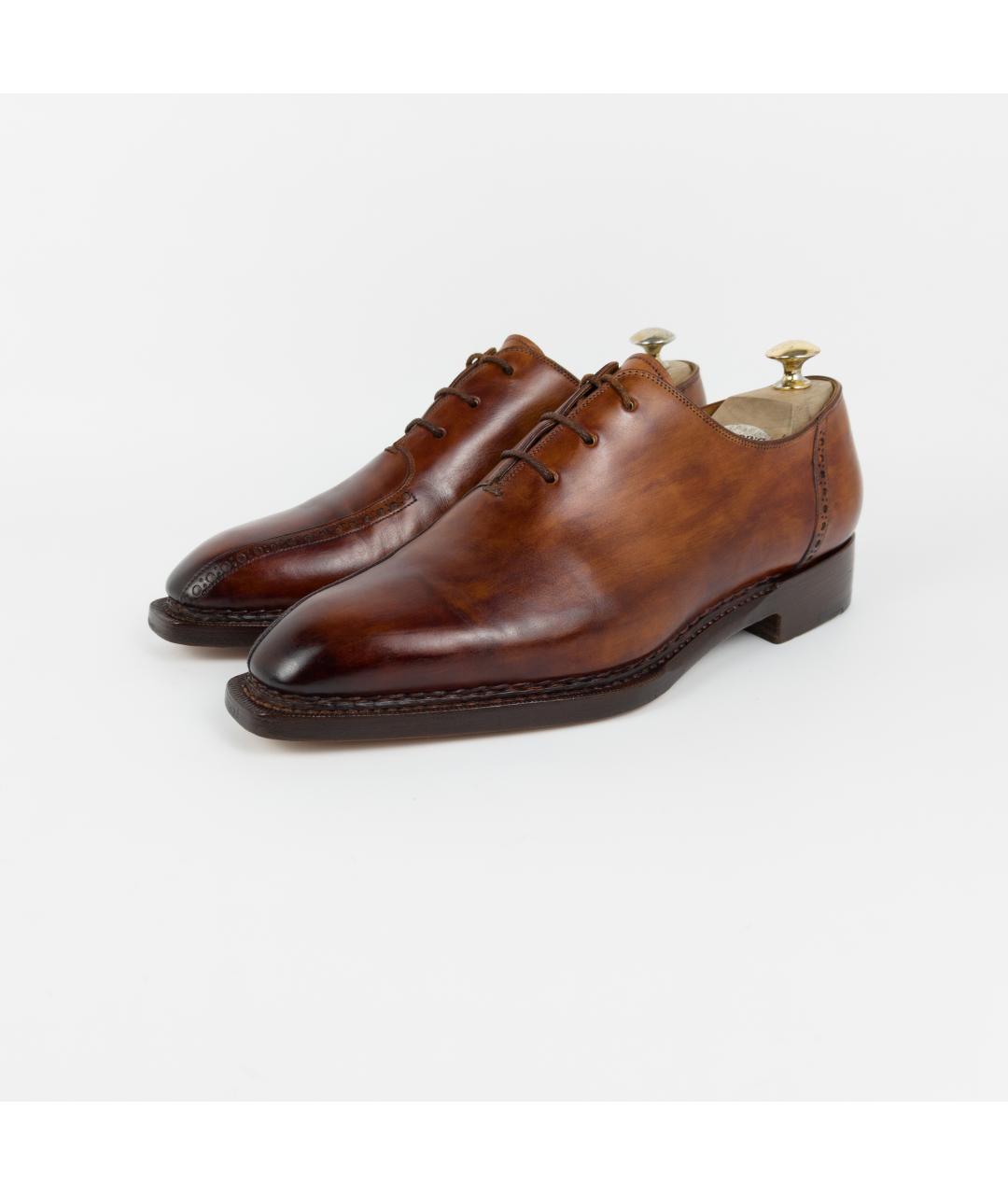 SANTONI Коричневые кожаные туфли, фото 6