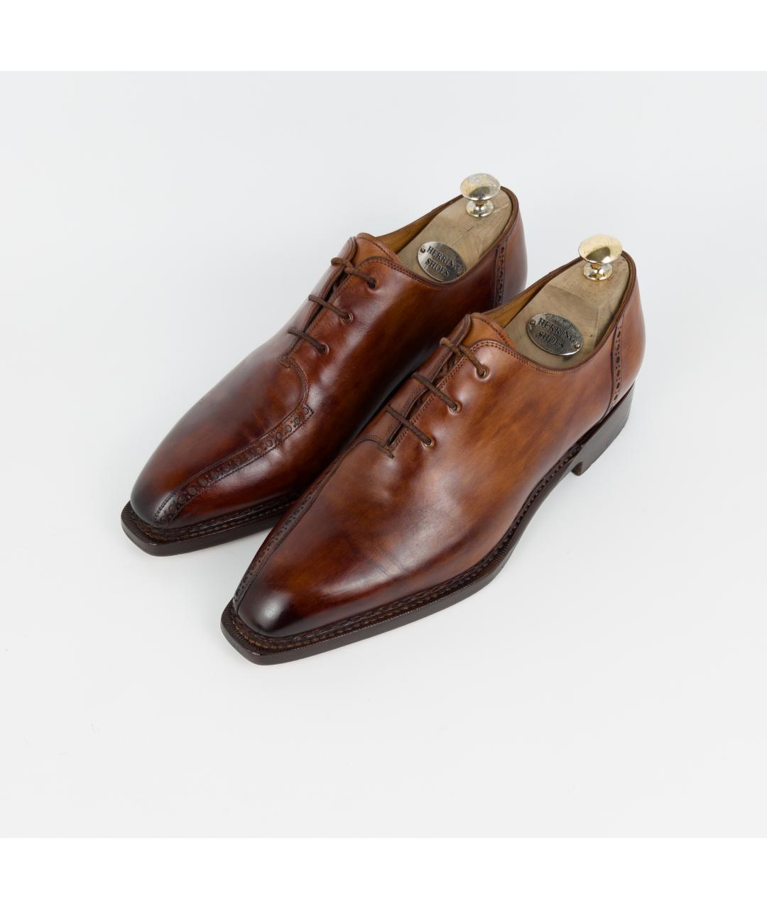 SANTONI Коричневые кожаные туфли, фото 7