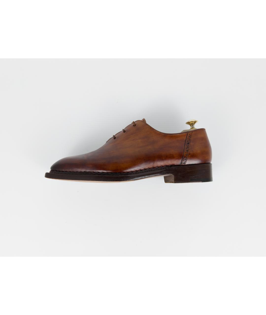 SANTONI Коричневые кожаные туфли, фото 2
