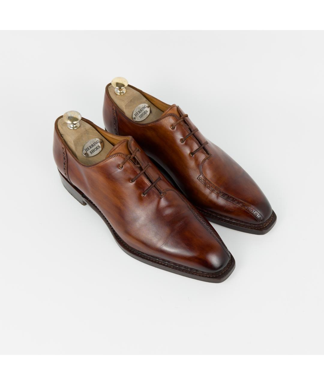 SANTONI Коричневые кожаные туфли, фото 3