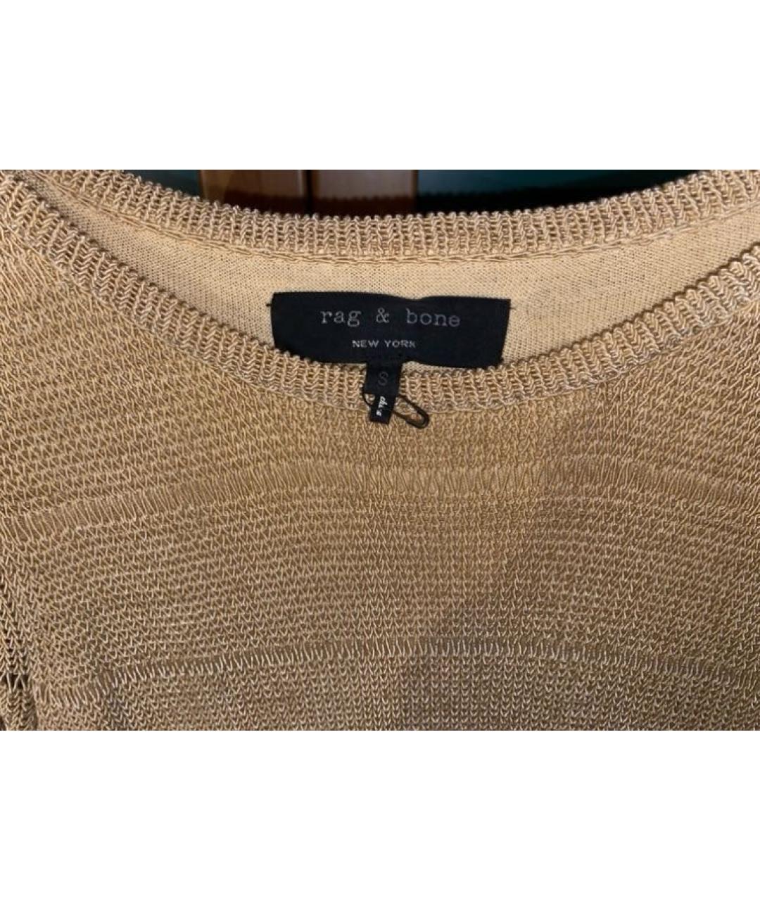 RAG & BONE Золотое хлопковое коктейльное платье, фото 3