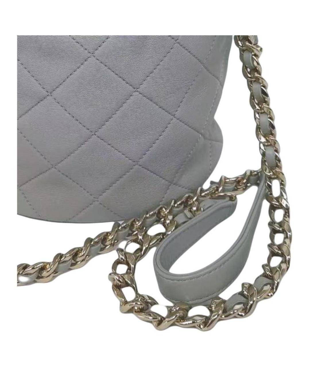 CHANEL Серая кожаная сумка через плечо, фото 3