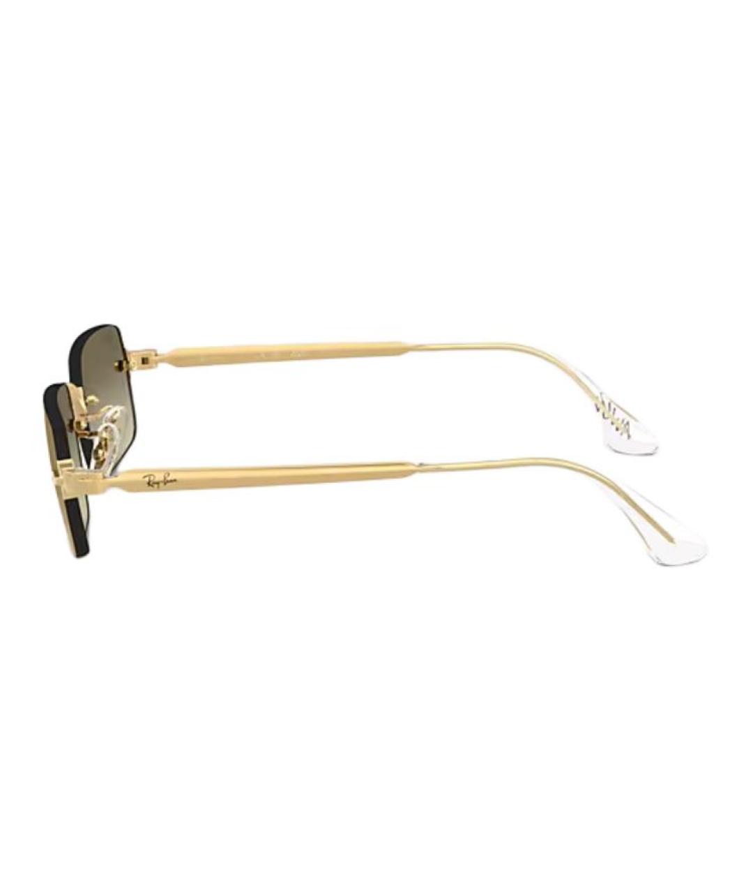 RAY BAN Золотые металлические солнцезащитные очки, фото 3
