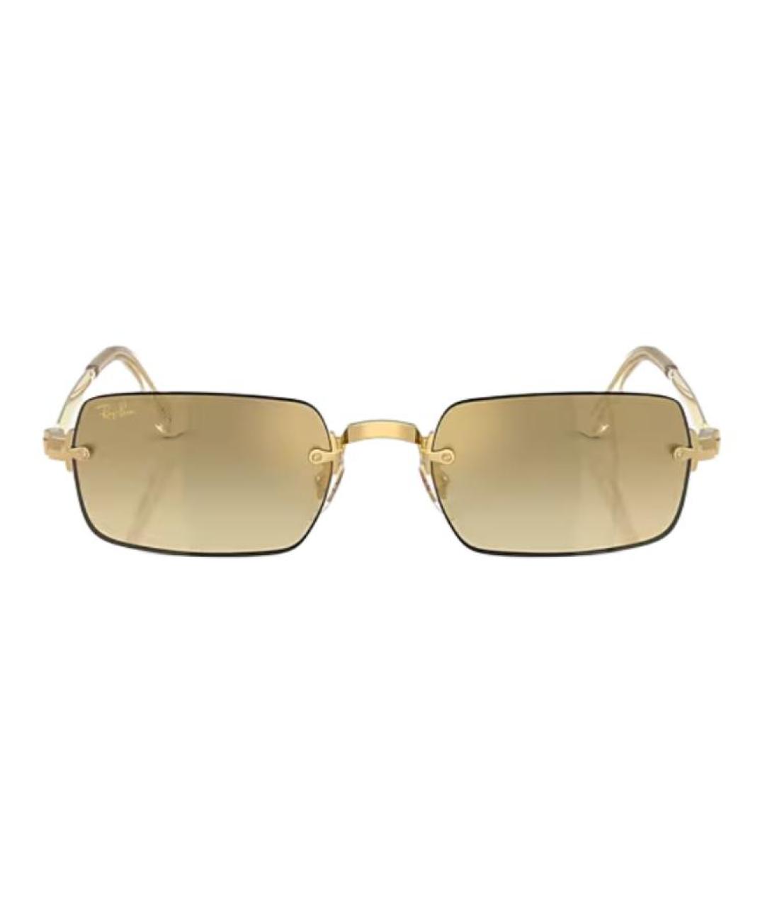 RAY BAN Золотые металлические солнцезащитные очки, фото 2