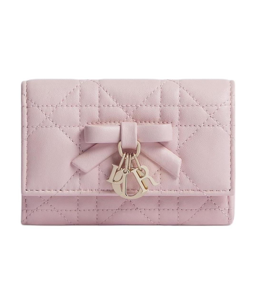 CHRISTIAN DIOR Розовый кожаный кошелек, фото 1