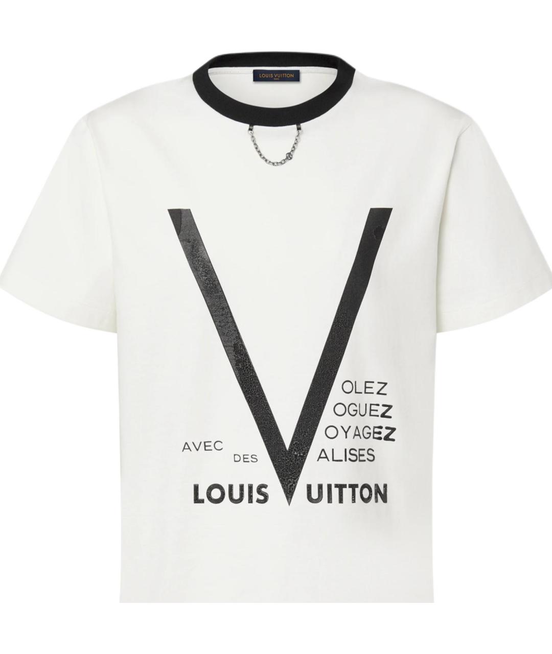 LOUIS VUITTON Белая хлопковая футболка, фото 2