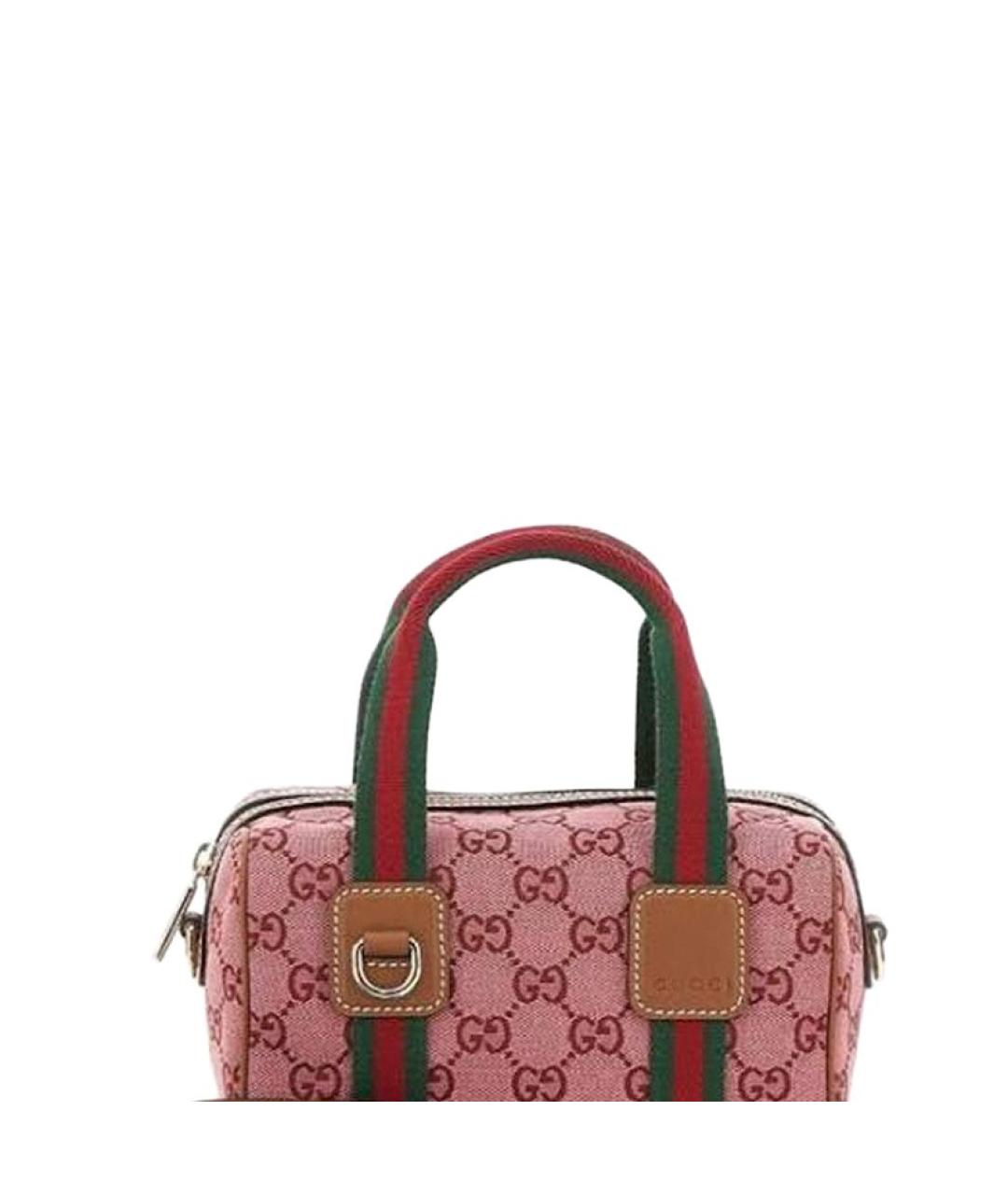 GUCCI Розовая сумка через плечо из канвы, фото 3